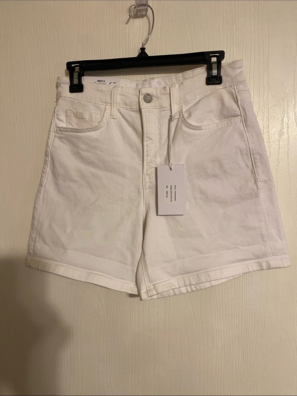 Re/Done White High-Rise Denim Shorts for Women